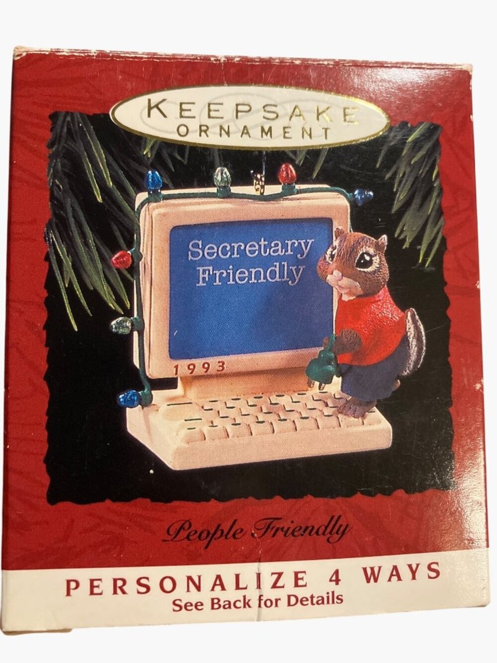 Hallmark Keepsake Ornament Secretary Friendly People Friendly 1993 Holiday Decor